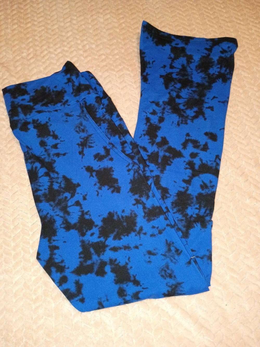 Kong Blue & Black Tie-Dye Kids Leggings